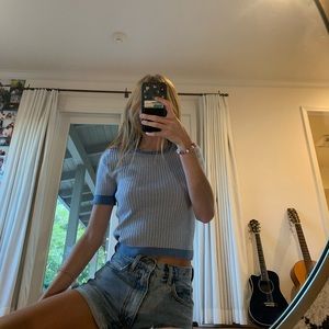 Brandy Melville Striped blue shirt!